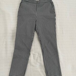 Sézane Clara pants, black and white houndstooth, size 36.